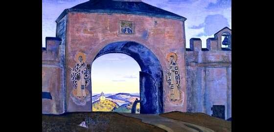 And We Open the Gates
Nicholas Roerich painting
Bolling Collection, 1922