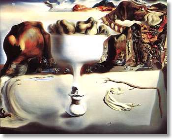 Face and Fruit on a Beach by Dali